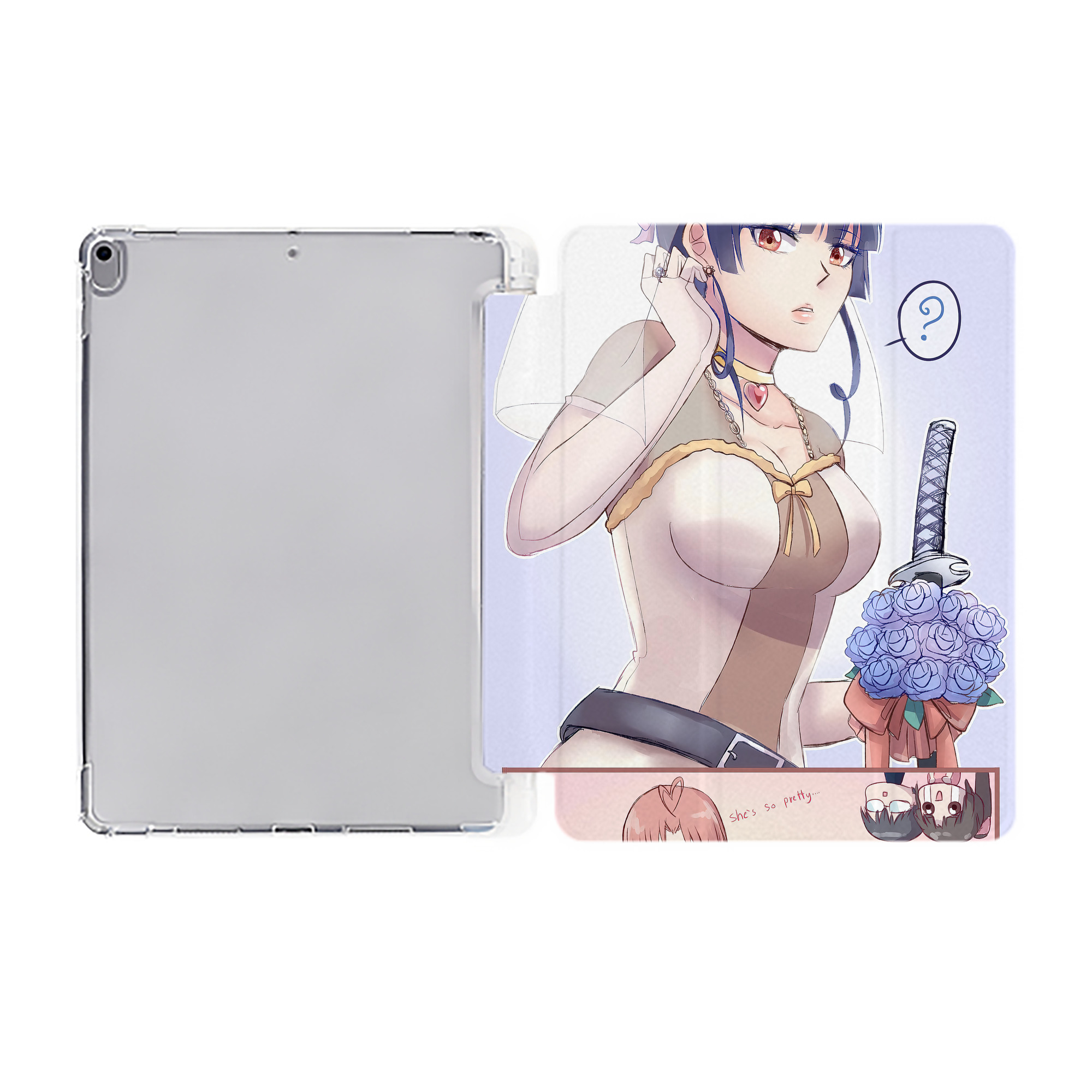 ぎんたま 坂田銀時（さかたぎんとき） 神楽 志村新八（しむら しんぱち） GINTAMA Sakata Gintoki Kagura Shimura Shinpachi IPad ケース ペン収納付き 三つ折りスタンド PUレザー×シリコン 対応機種9.5/10.5/10.9インチ